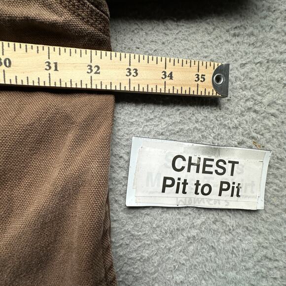 Five Brother Duck Canvas Flannel Lined Work Shirt Shacket Mens 4XL Brown Button - Picture 3 of 13